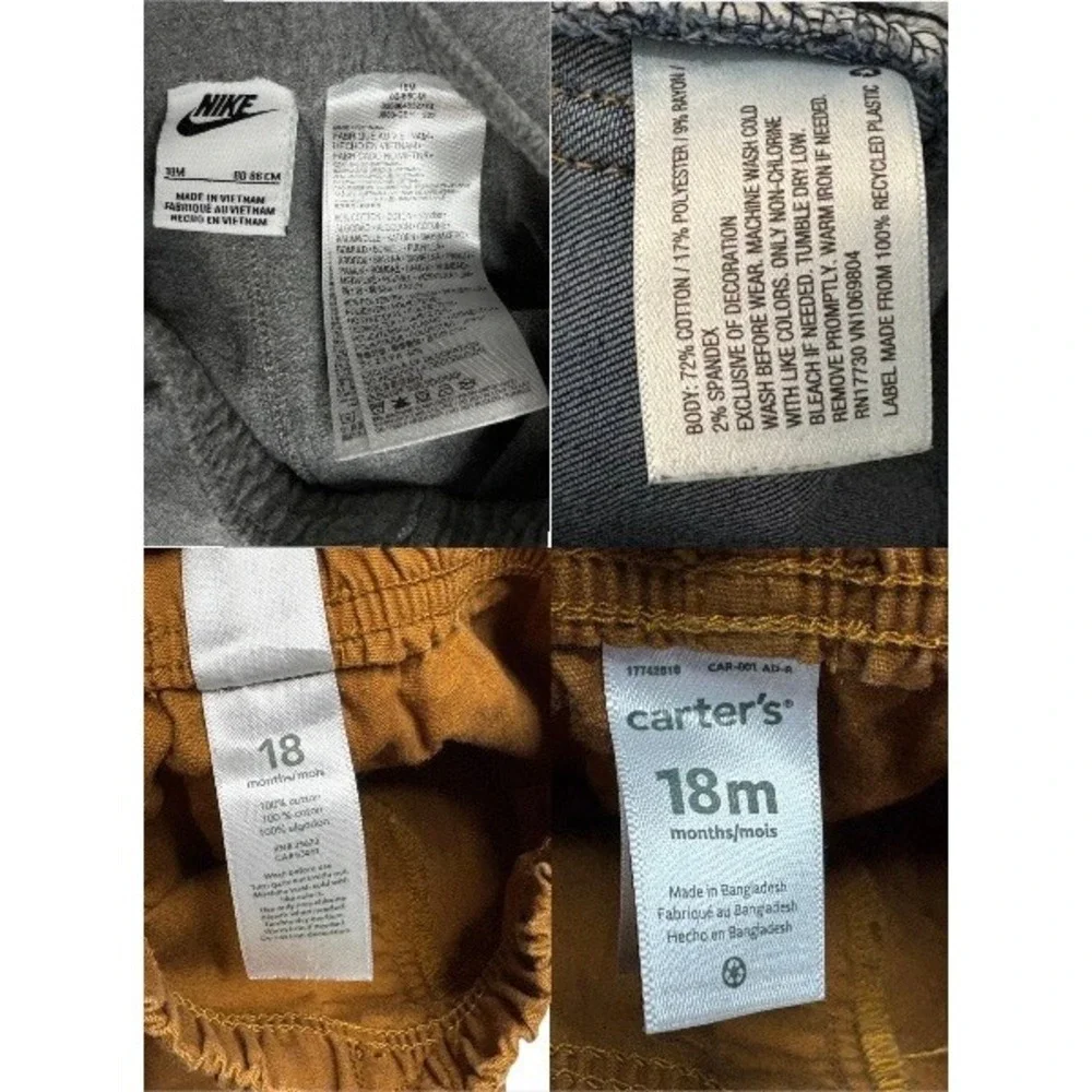 Bundle of 3 Carter's Nike Cat & Jack Jeans Adjustable 18 Months Pants Jogger